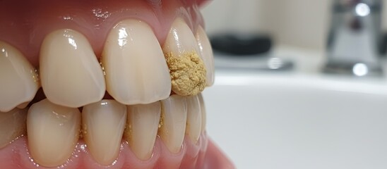 dirty teeth with crusted plaque