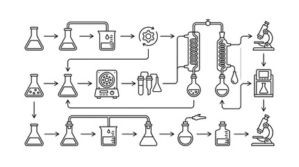 Obraz premium Detailed laboratory workflow with various scientific equipment