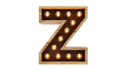 Letter Z Marquee Light with Wooden Frame