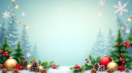 Traditional Christmas background with plaid patterns, holly leaves, classic red-green color scheme, timeless holiday decoration style