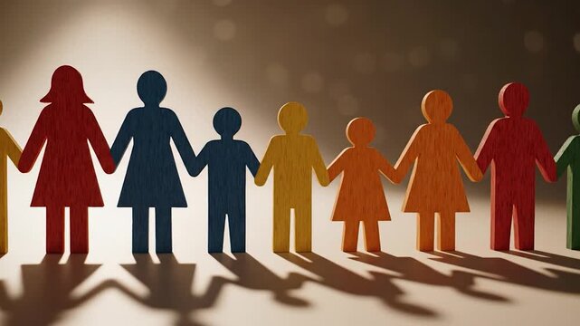 Paper Cutout Family - A Symbol of Unity and Diversity in Society.