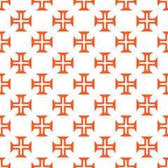 Obraz premium seamless pattern Cross of the Order of Christ, also known as the Cross of Christ or the Portuguese Cross.vector illustration flat white and red color