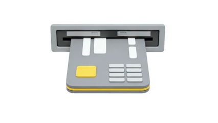 ATM Card Slot and Keypad with Yellow Button