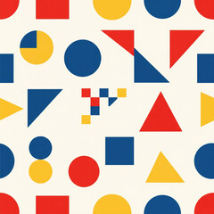 Colorful Memphis Geometric Seamless Pattern for Retro 90s Design