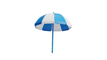 Blue and white beach umbrella