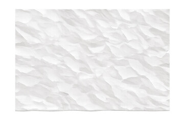 Crumpled white paper texture with creases, a realistic sheet for background, template, or mockup on transparent background