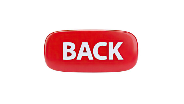 3D Red 'BACK' Button
