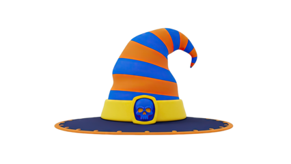 Halloween Witch Hat with Skull Accent