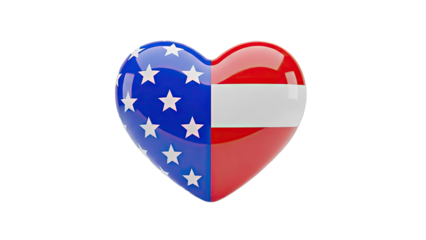 Heart shape with USA and Austria flags merged