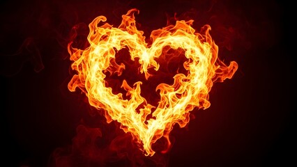 Valentine's day flame heart symbol of love and passion