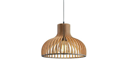 Modern Wooden Slatted Pendant Light