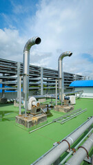 Ventilation duct system with a motor blower used to exhaust air from inside the building to the outside,