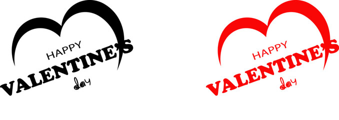 Stylized happy valentines day heart graphic design