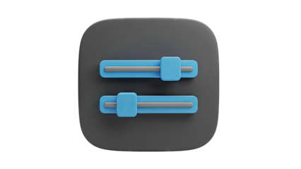 3D Rendered Icon of Two Horizontal Sliders
