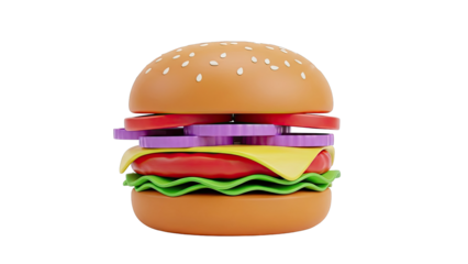 3D Rendered Stylized Burger