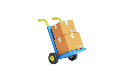 Hand Truck Carrying Stacked Boxes