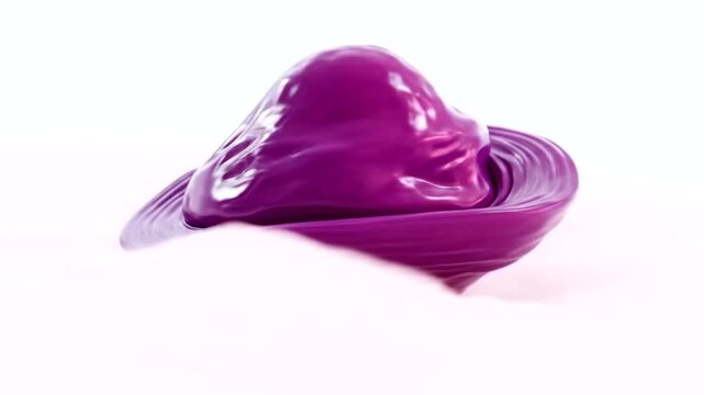 Purple Condom on White Background Rotating.