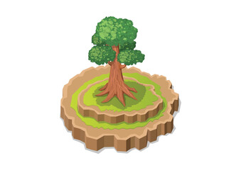 Isometric island with big trees