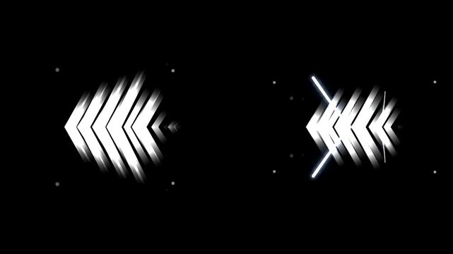 White Light Pulse Abstract Motion on Black Background