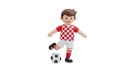 3D Soccer Player in Croatian Kit