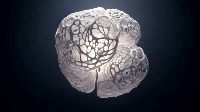 Rotating Brain MRI Scan Medical Imaging.