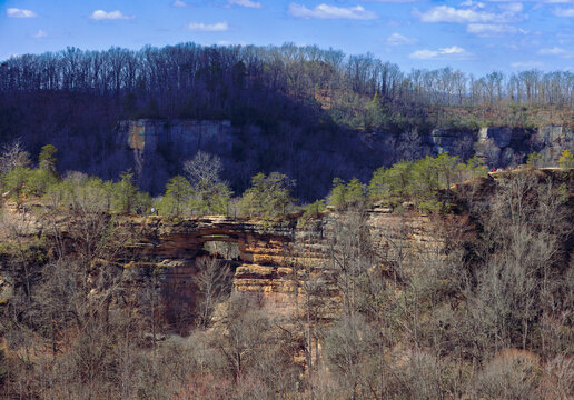 Double Arch viewed from the Auxier Ridge trail at Red River Gorge, Kentucky