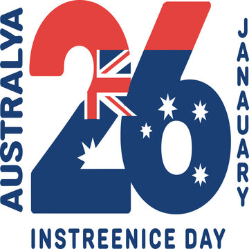 Australia Independence Day poster featuring bold January 26 typography with Australian flag elements celebrating national identity, pride, and unity.