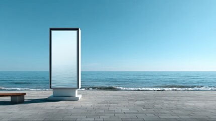 billboard or blank poster, blank white mast banner mockup, front view, outdoor, billboard clear poster for advertising display outside sign template, for Display or montage of product generate by AI