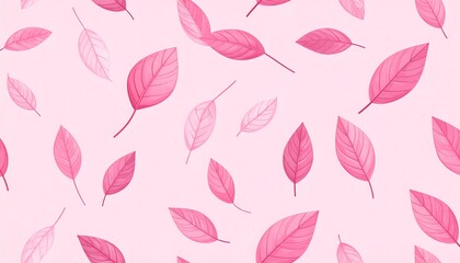 Pink Leaves Pattern - A Delicate and Serene Botanical Design.