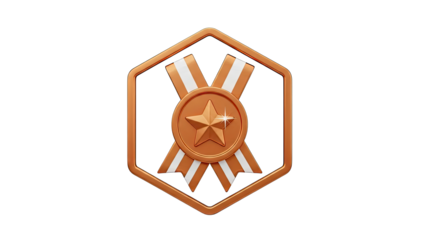 Bronze Medal with Star Icon