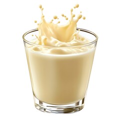 Creamy Vanilla Milk Splash in Glass