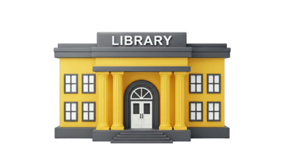 Cartoon Library Building