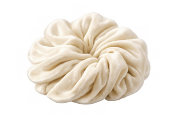 Georgian khinkali dumpling dough, raw handmade pastry, isolated food ingredient on transparent background