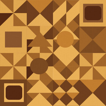 Abstract Geometric Pattern in Warm Brown and Gold Tones