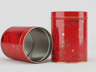 Lunar New Year Snack Tin Can Mockup