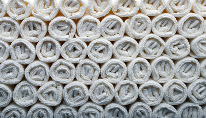 Rolled White Bath Towels Seamless Texture