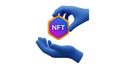 Hands Offering an NFT Token