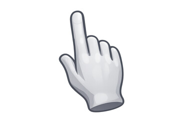 Obraz premium White gloved hand pointing index finger, selecting, clicking, choosing, and interacting with a digital interface cursor icon