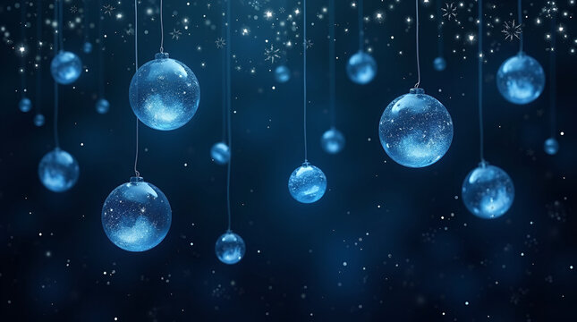 A seamless whimsical pattern of soft, translucent blue bubbles in black background , set against a deep night-sky gradient with subtle glows - Powered by Adobe