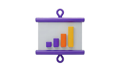 3D Bar Chart Presentation Icon