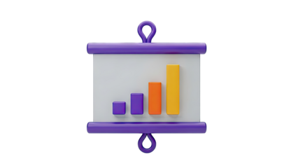 3D Bar Chart Presentation Icon