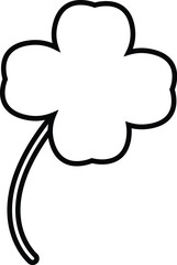Four Leaf Clover Silhouette Vector, Black Shamrock Shape Icon for St Patricks Day, Lucky Irish Symbol Graphic, Minimalist Nature Silhouette for Success, Luck, and Good Fortune Branding. © Michael
