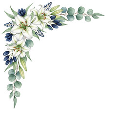 Hand Painted Elegant Floral Corner