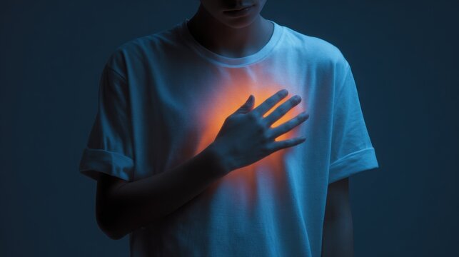 Internal Suffering Glowing Heart Pain