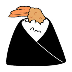 天むすのシンプルかわいいイラスト