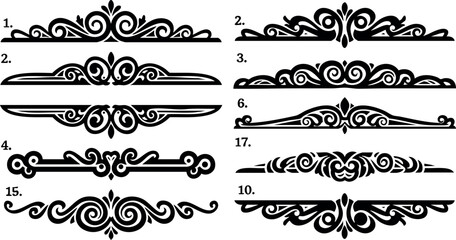 Obraz premium Decorative ornamental border design elements for vintage style and elegant graphic decoration vector collection