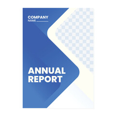 Annual report book cover template with modern minimalist design