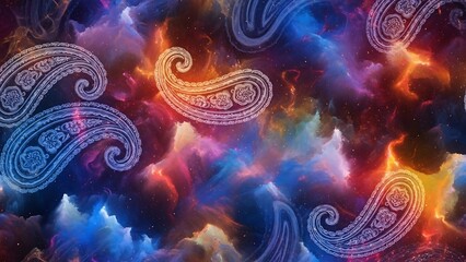 Vibrant Abstract Pattern with Swirling Shapes.