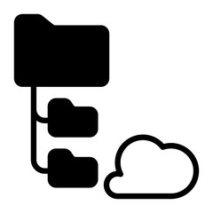 cloud storage icon, glyph icon style