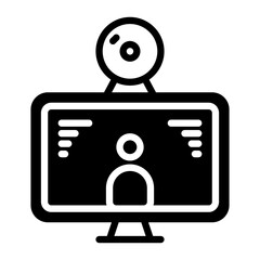web cam icon, glyph icon style